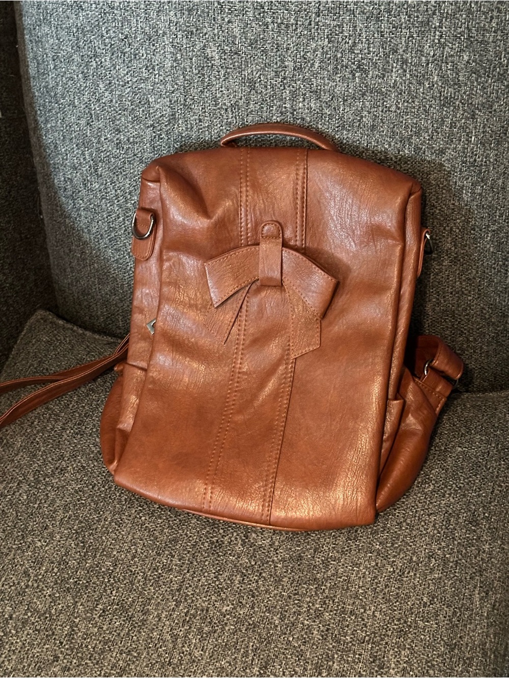 NWOT Brown Faux Leather Backpack - Classic Casual Style